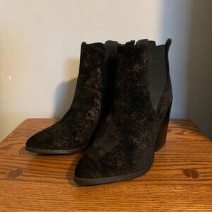 Black Glitter Heeled Boots